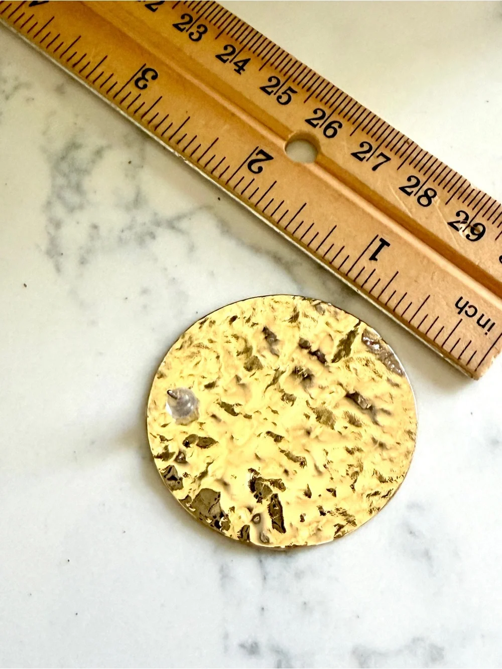 2/$30🌵 Gold Hammered Flat Circle Disc Earrings Stud European Style Jewelry NEW